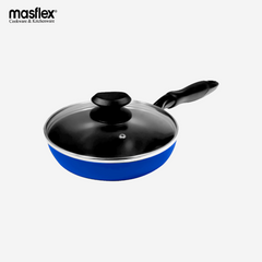 Masflex Non Stick Induction Stir Fry Pan with Glass Lid Frying Pan 24cm NS-CX-802