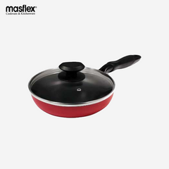 Masflex Non Stick Induction Stir Fry Pan with Glass Lid Frying Pan 24cm NS-CX-802
