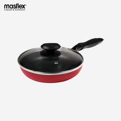 Masflex Non-Stick Induction Stir Fry pan with Glass Lid 24cm Frying Pan NS-CX-805