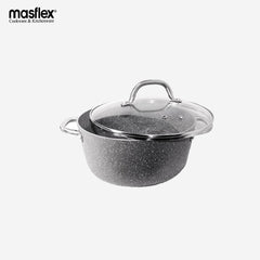 Masflex Forged Stone Series Non Stick Casserole w/ Glass Lid 24cm NS-FG57