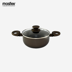 Masflex 20cm-24cm Aluminum Non-Stick Master Class Induction Casserole with Glass Lid