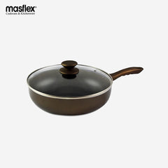 Masflex 28cm Aluminum Non-Stick Master Class Induction Stir Frypan with Glass Lid NS-X8