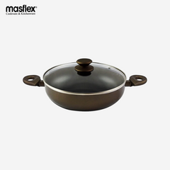 Masflex 32cm Aluminum Non-Stick Master Class Induction Wok with Glass Lid NS-X9