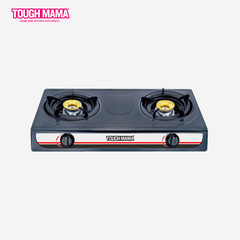 Tough Mama Black Coated Double Burner Gas Stove