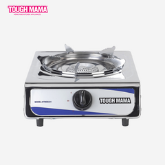 Tough Mama Stainless Steel Single Burner Gas Stove w/ heavier stainless trivet NTMGS-S1