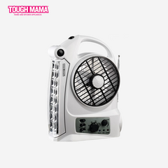 Tough Mama 5"Multifunction Rechargeable Electric Fan w/ LED Light/ AM / FM Radio NTMRF-5R