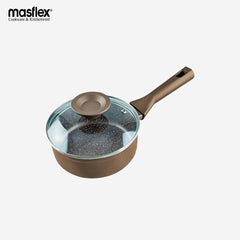 Masflex 16cm Forged Elegance Non-Stick Induction Sauce Pan with Glass Lid NZ-M5