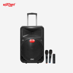 Konzert 12 Inch PANALO 12 Portable Trolley Speaker 4500W w/ USB/SD/BT & 2 Wireless Mic