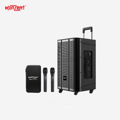 Konzert 12" 600W Portable Trolley Speaker with USB/SD, FM Radio, BT & 2 Wireless PM-12PRO