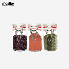 Masflex 3 PIECE 70mL Glass Piece Jars Condiments Sauce Jar Glass Seasoning QM-0003