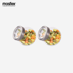 Masflex 650ml 2 piece Glass Jar Canister with Transparent Metal Lid QM-5802
