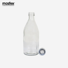 Masflex 1000mL Glass Round Water Container Bottle Pitcher with Silver LID QM-7721