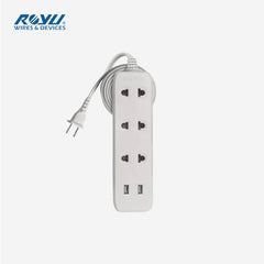 Royu 3-Gang Universal Outlet with 2-USB 3meters Extension cord REDEC123/W