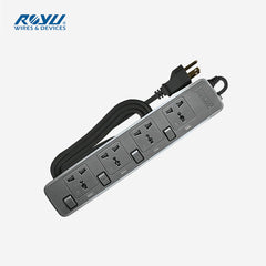 Royu Extension Cord Overload & Surge Protected 4 Outlets w/ Individual Switch REDEC704