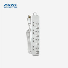 Royu 4 Outlets Extension Cord Overload & Surge Protected w/ Individual Switch REDEC704/W