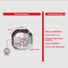 Royu Junction Box, Utility Box / Cover Sold Separetaly, EMT Elbow and EMT Connector