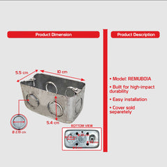 Royu Junction Box, Utility Box / Cover Sold Separetaly, EMT Elbow and EMT Connector