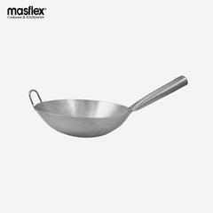 Masflex Stainless Steel Wok Thick High Quality Chinese Handmade Wok Traditional