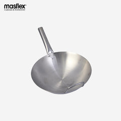 Masflex Stainless Steel Wok Thick High Quality Chinese Handmade Wok Traditional