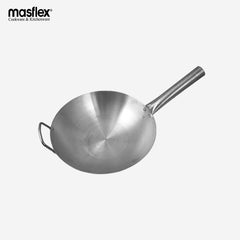 Masflex Stainless Steel Wok Thick High Quality Chinese Handmade Wok Traditional