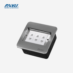 Royu Square Floor Receptacle with 3-Gang Universal Outlet (15A / 250V~) RWF51