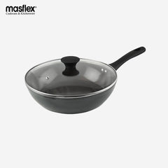 Masflex Forged Evolution Ceramic Non-Stick Induction Deep Frypan with Glass LID SN-C09