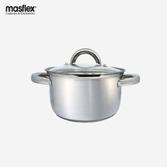 Masflex Premium Stainless Steel Induction Casserole with Glass Lid