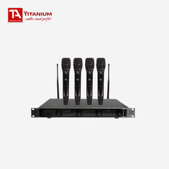 Titanium Audio 4 Channels Wireless Micophone UHF Fixed Frequency w/ Hard Case TA-90U