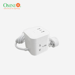 Omni Cube Dice Extension Cord 3 Universal Outlet with USB Charging Ports USB-321