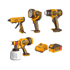 Ingco by Winland P20S/20V 4PCS Combo Kit (CSGLI2004/HGLI2006/GG408/CWLI2088) COSLI50501 ING-CT