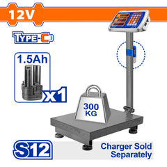Wadfow S12/12V 300kg Lithium-Ion Weighing Scale with 50g Graduation WEC1303 WAD-CT