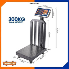 Wadfow 300kg Rechargeable Electronic Weighing Scale Platform Scale WEC1531