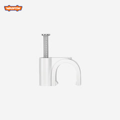 Wadfow WFQ13 Round Plastic Construction and Zinc Plated Nails Cable Clips 100pcs/set