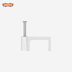 Wadfow WFQ2 Rectangular Plastic Construction and Zinc Plated Nails Cable Clips 100pcs/set (White)