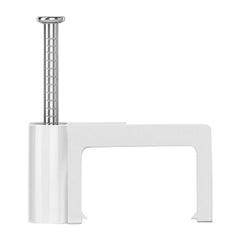 Wadfow WFQ2 Rectangular Plastic Construction and Zinc Plated Nails Cable Clips 100pcs/set (White)