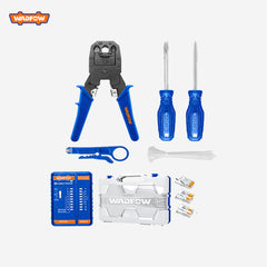 Wadfow Modular Plug Crimper Hand Tool Set with 1 Plastic Tool Box
