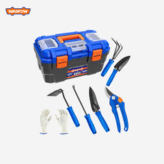 Wadfow 8Pcs Household Tools Set With 16" Plastic Tool Box
