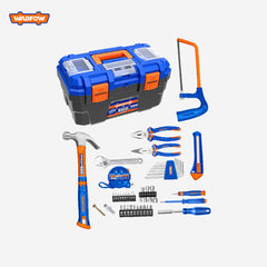 Wadfow 85Pcs Hand tools Household Tool Set With 16" Plastic Tool Box