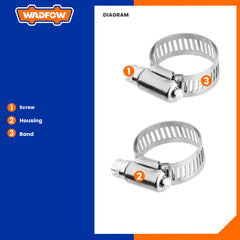 Wadfow Hose Clamp Adjustable Metal Hose Clamp / Pipe Clamp / LPG Air Hose Clamp