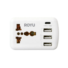 Royu by Winland Universal Adapter (International Outlet + 4 USB Ports) 10A/250V REDPL127