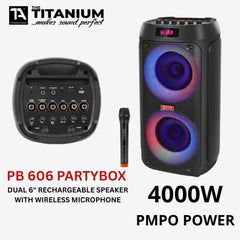 Konzert Kontempo 6 Karaoke Portable Party Speaker w/Bluetooth, FM,SD, AUX, USB, Mic Input