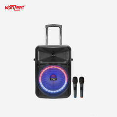 Konzert 12" 250W Portable Trolley Speaker Patriot LED Style with USB/SD Bluetooth