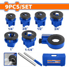 Wadfow Set of 9 Pieces Pipe Threading BSPT Manual Ratchet Tools WJK1D61 (WHT)