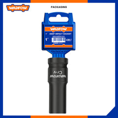 Wadfow 1-inches Cold Extrusion Drive Deep Impact Socket Set Cr-Mo 19mm-65mm