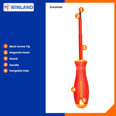 Wadfow 1000V Insulated Philips Screwdriver (Round Shank)