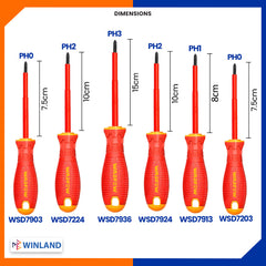 Wadfow 1000V Insulated Philips Screwdriver (Round Shank)