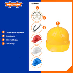 Wadfow 100% HDPE Safety Helmet with Hard Plastic Material (SOLD PER PIECE)