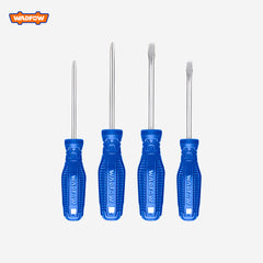 Wadfow 4 Pcs Screwdriver Set Ph1x75 Ph2x100 Sl5.5x75 Sl6.5x100 40 cr