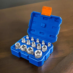 Wadfow Set of 14pieces Cr-V Material with Heat Treated Chrome Plated E-Type Socket WST3D14 (WHT)