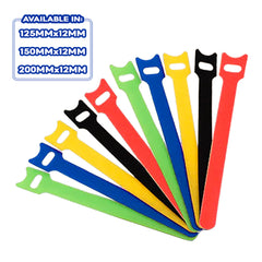 Wadfow WTE6 Reusable Velcro Straps Nylon Cable Ties Set of 10 pieces